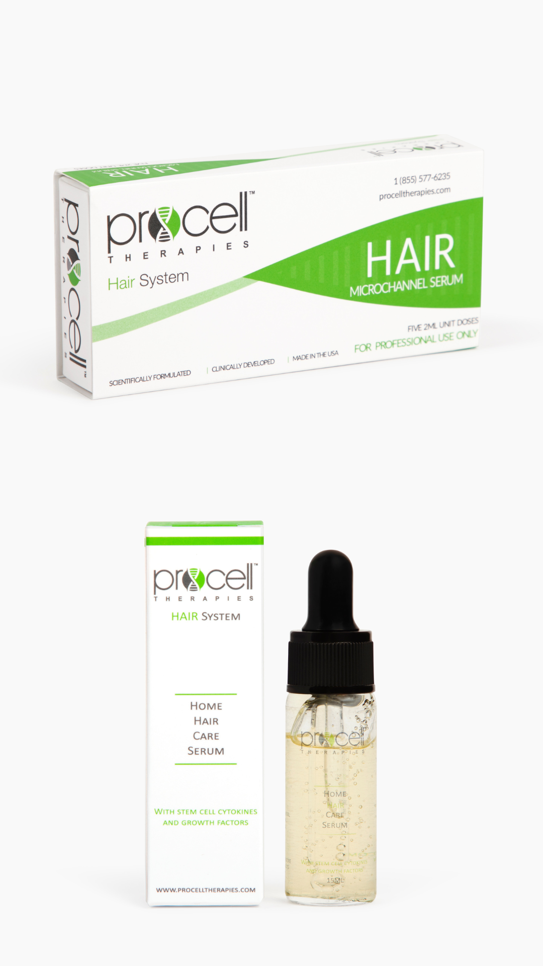 Eleanor Olsen Hair Loss Clinic, Procell Therapies Treatment Serum and Aftercare Serum